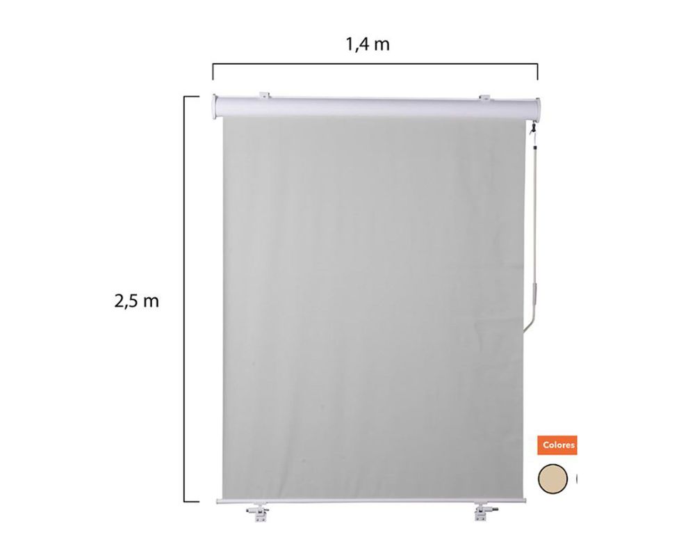 Toldo Balcón Departamento 1,4x2,5 metros Beige Arena-4