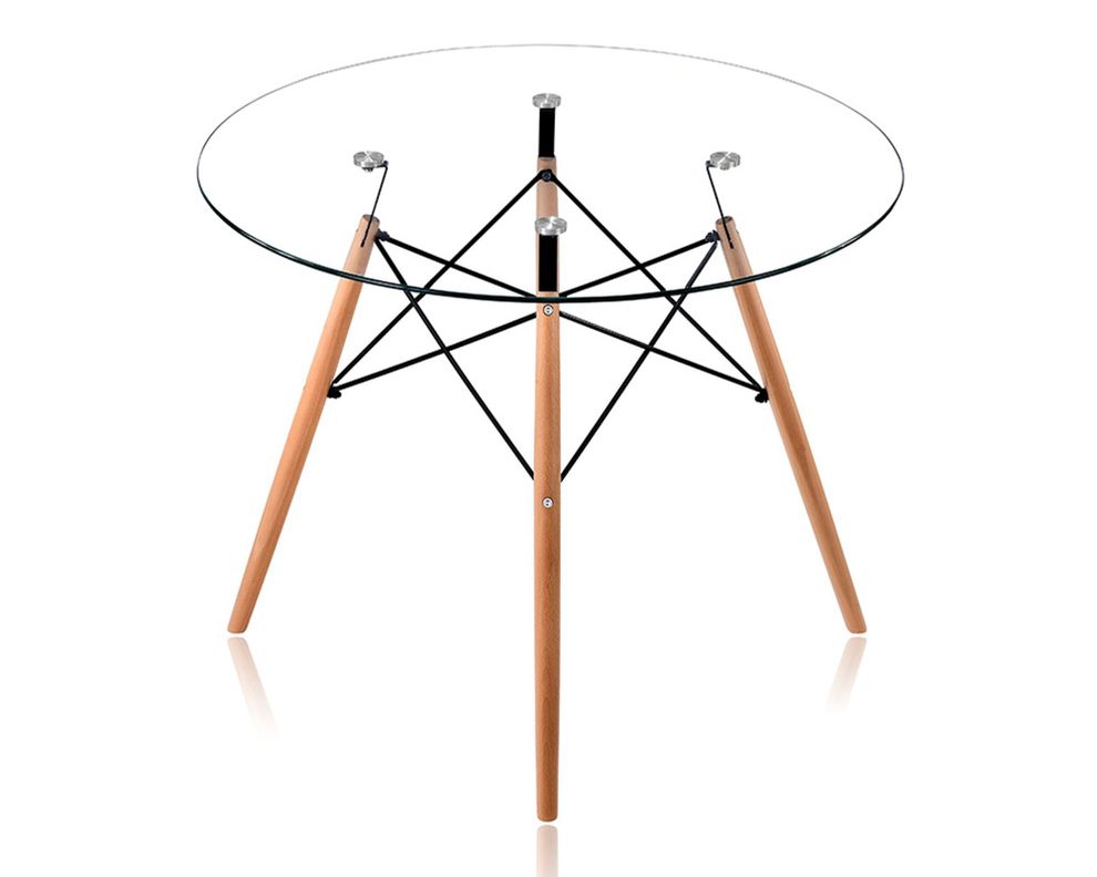 Mesa comedor Ribeira transparente/natural M+Design-1