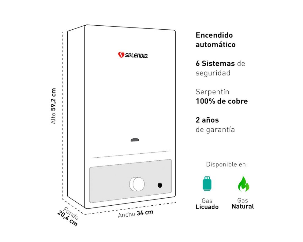 Calefont ionizado Beyond 11L 2EV GL 11 lt natural gas licuado-4