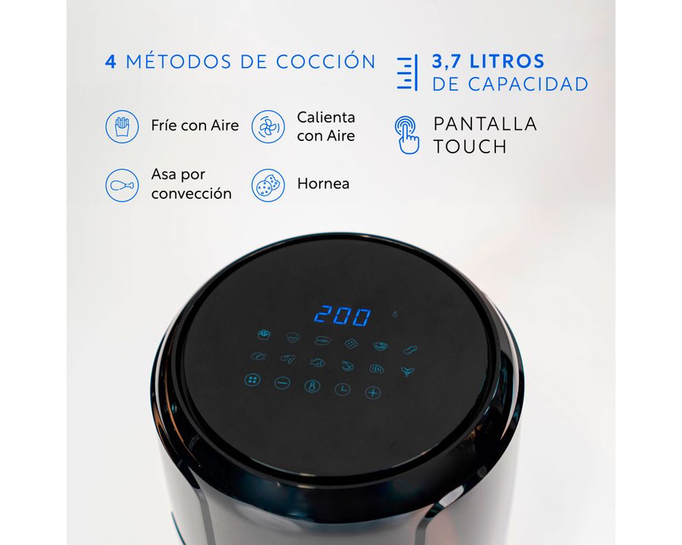 Freidora de aire Multitouch negro 3.7 lt-1
