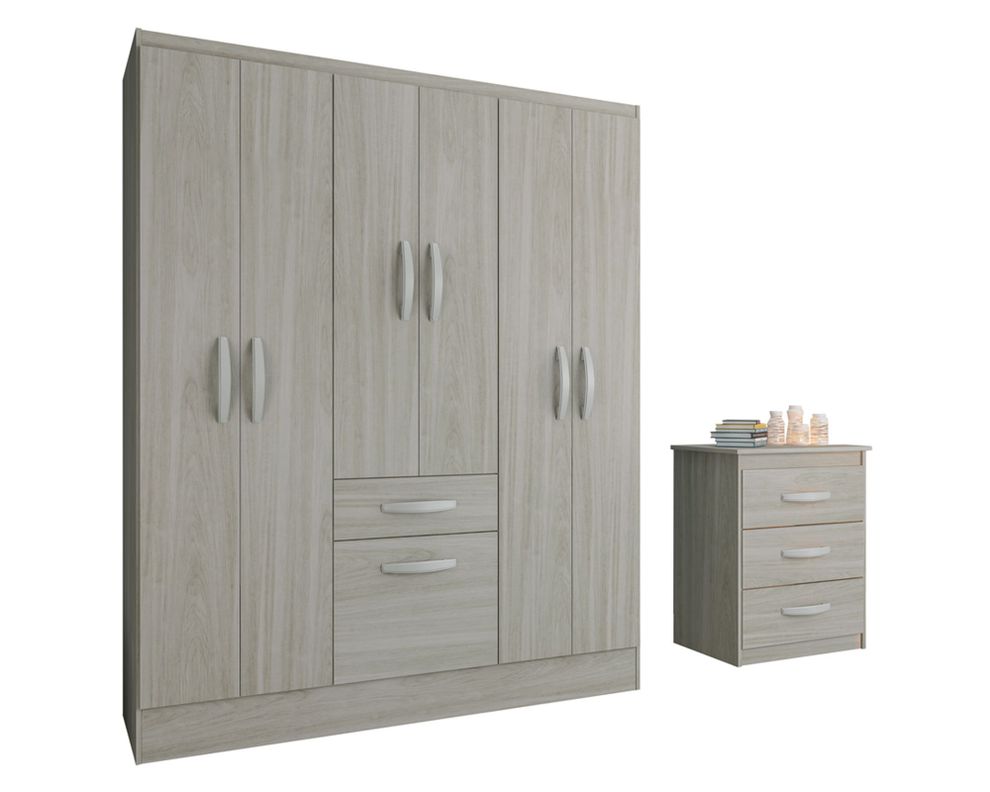 Clóset 6 puertas 2 cajones + cómoda 3 cajones crema M+Design-0