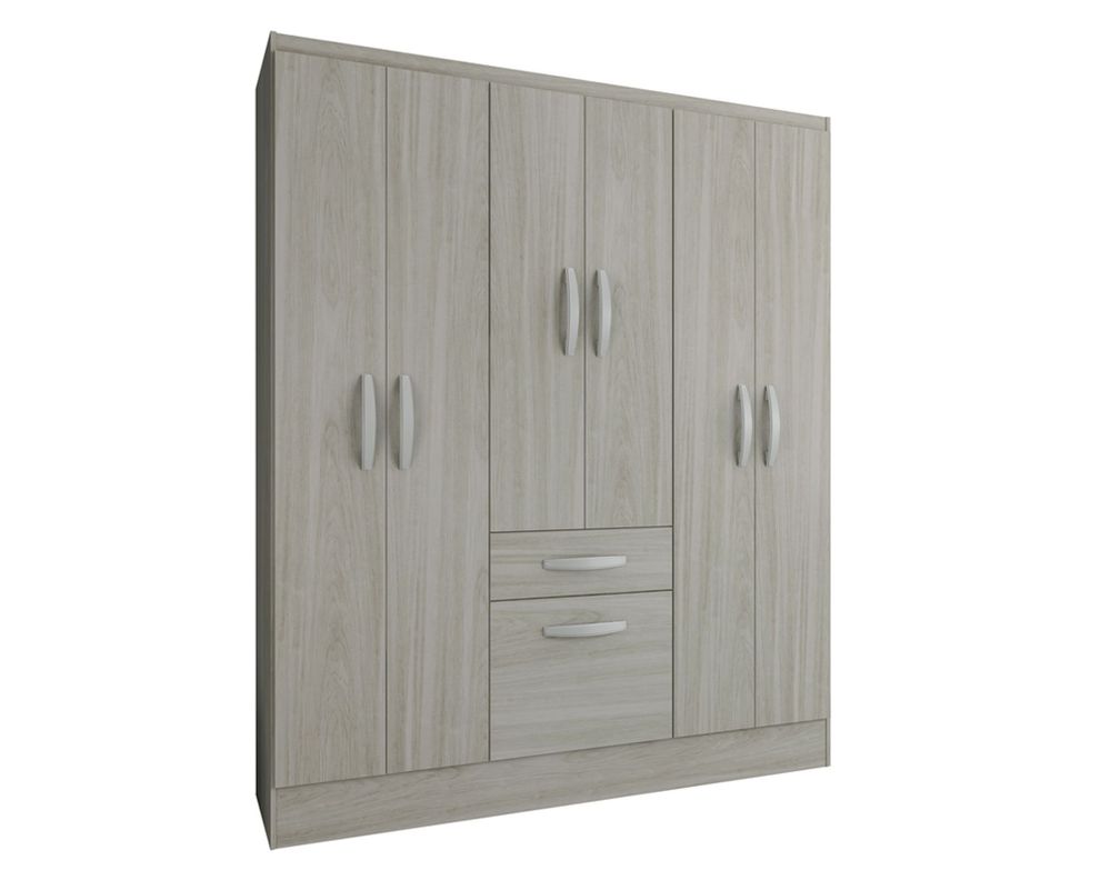 Clóset 6 puertas 2 cajones + cómoda 3 cajones crema M+Design-1