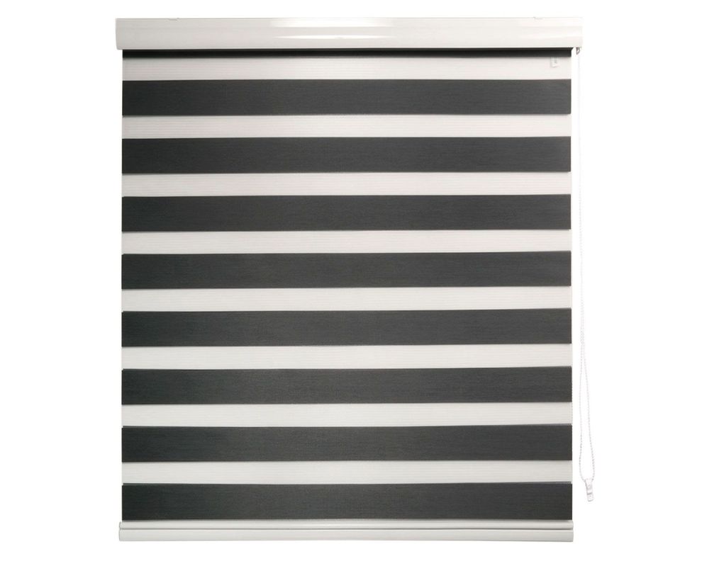 Cortina roller zebra 120x250 cm gris oscuro Cotidiana-0