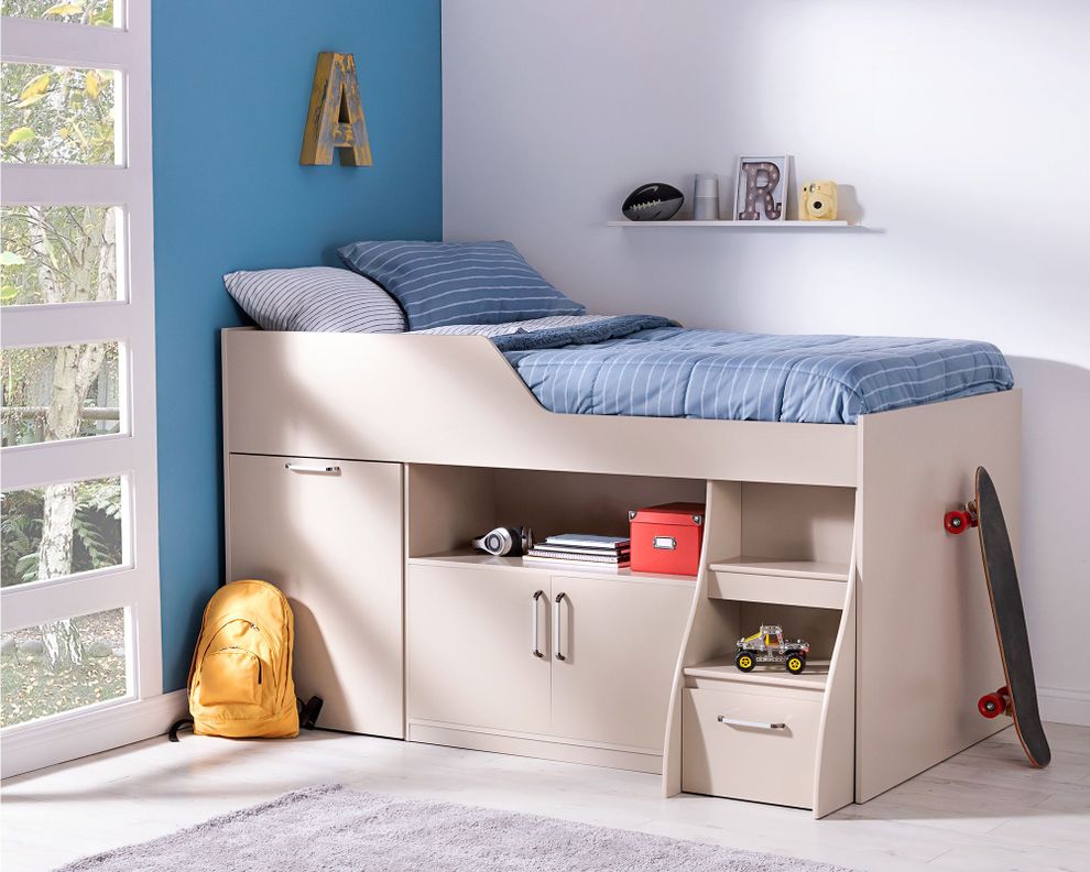 Cama multifuncional 1,5 plazas con escritorio blanco Decocasa-3