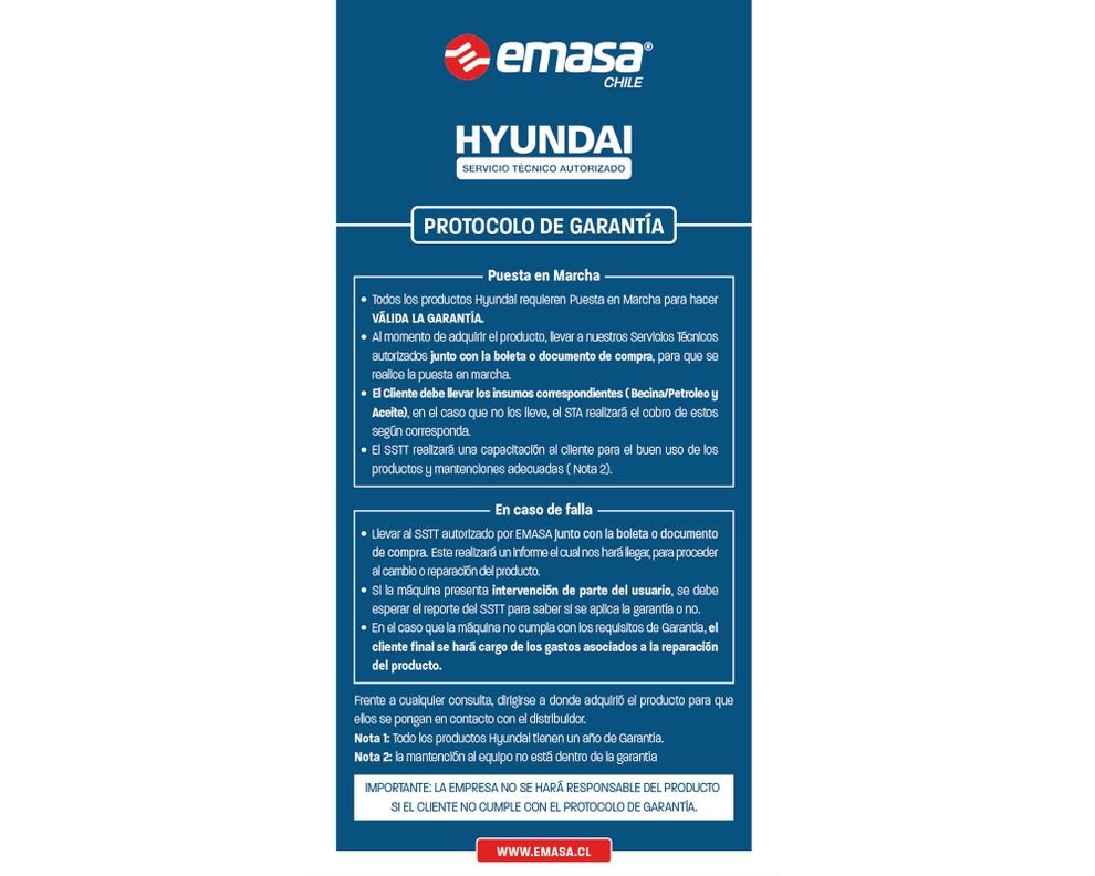 Generador a gasolina manual 1100W 6 lt 82HYG1500 Hyundai-7
