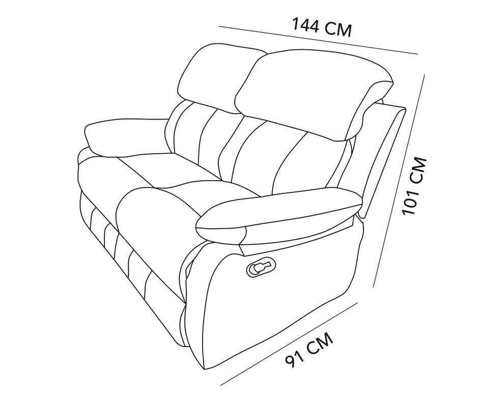 Sofá reclinable 2 cuerpos Albert gris M+Design-4