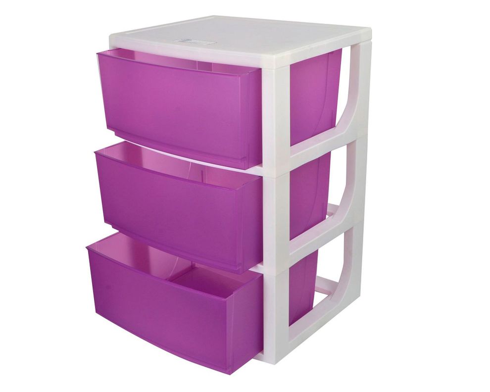 Mueble organizador 3 cajones morado Wenco-2
