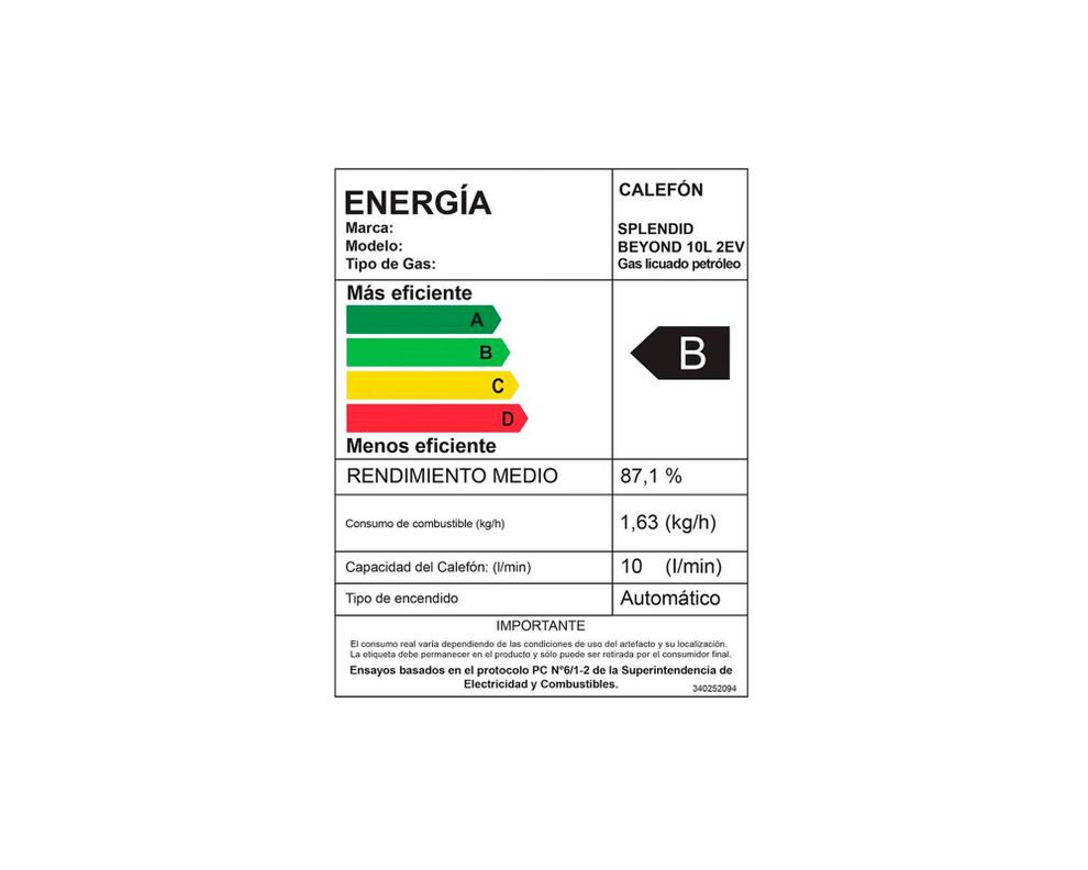 Calefont ionizado tiro natural Beyond 10L 2EV GL 10 litros gas licuado-6