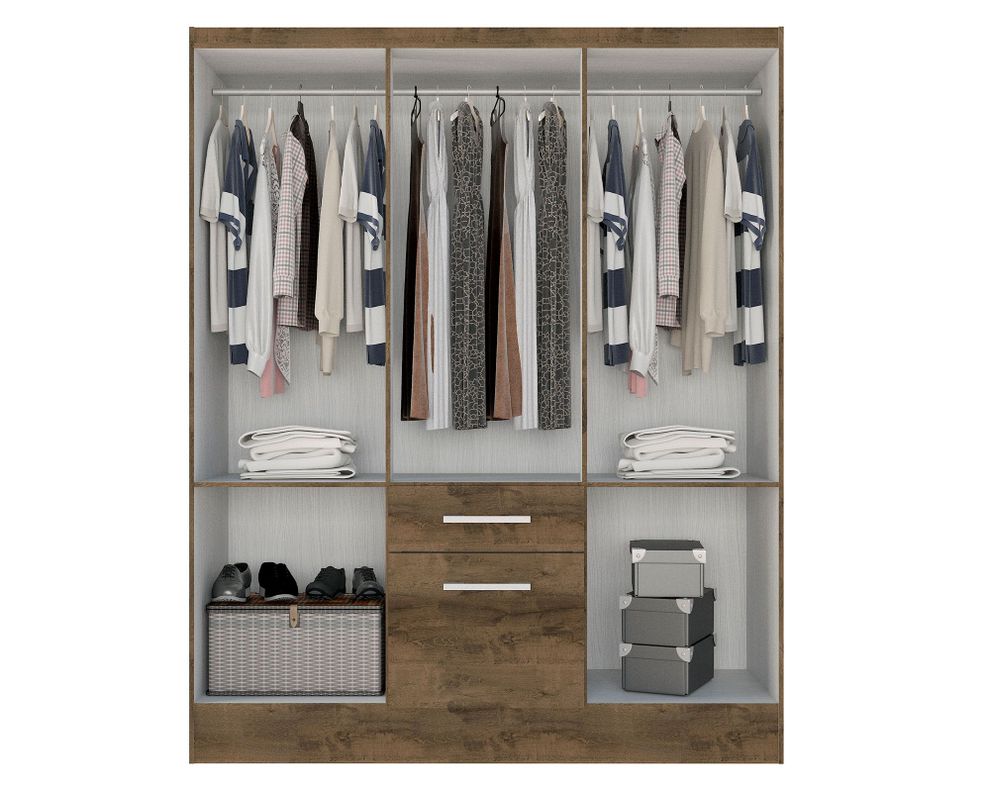 Clóset 6 puertas 1 cajón 1 zapatero moca M+Design-2