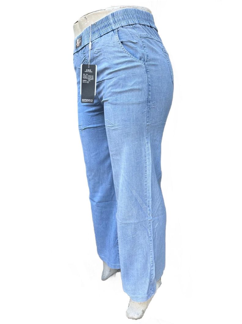 Pantalón Recto Modelo Mezclilla Jean Tela Tencel-0