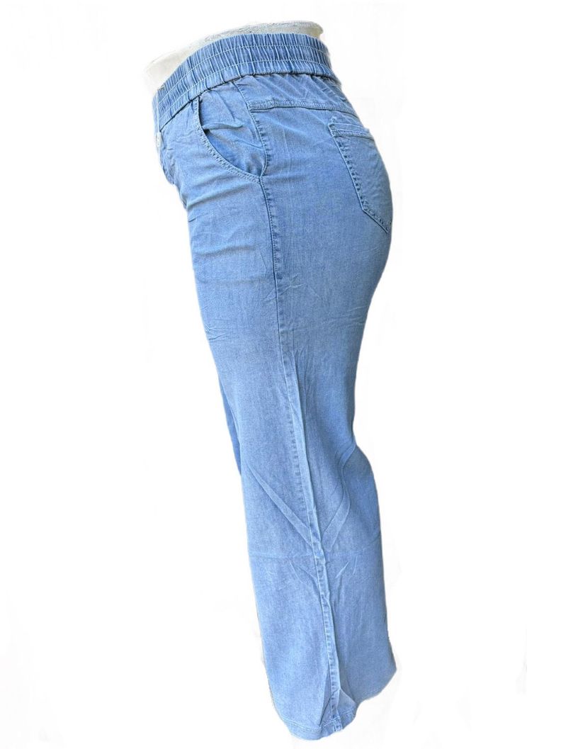 Pantalón Recto Modelo Mezclilla Jean Tela Tencel-2