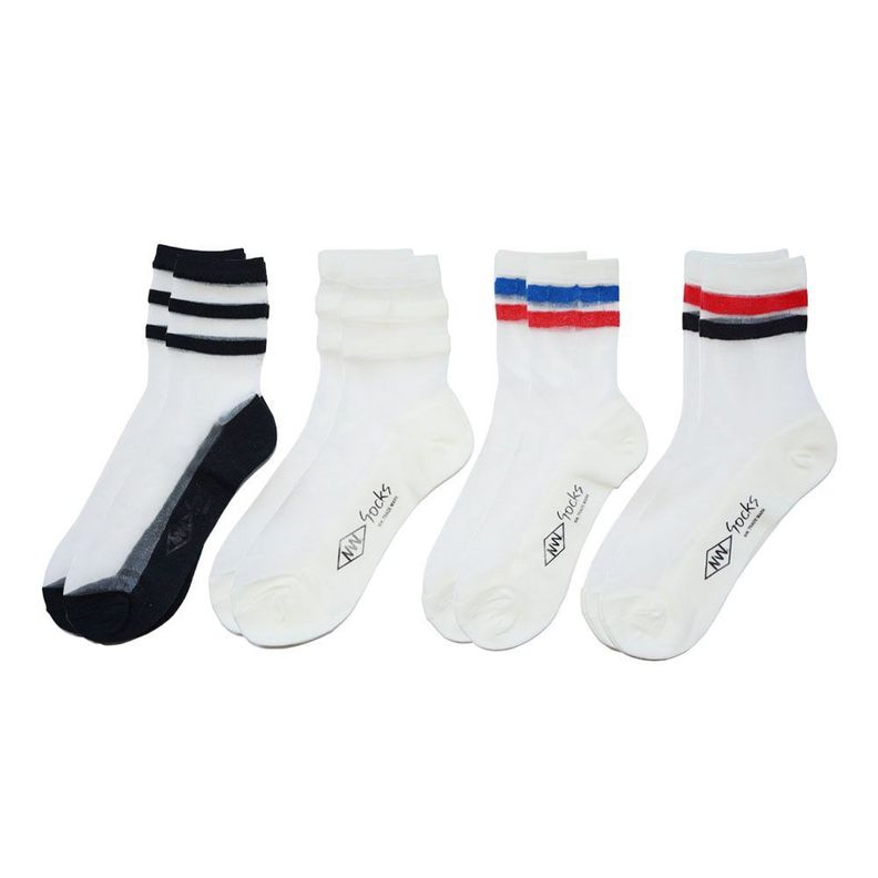 Calcetines con diseño,Transparentes,  NW, modelo crew, 4 pares-0