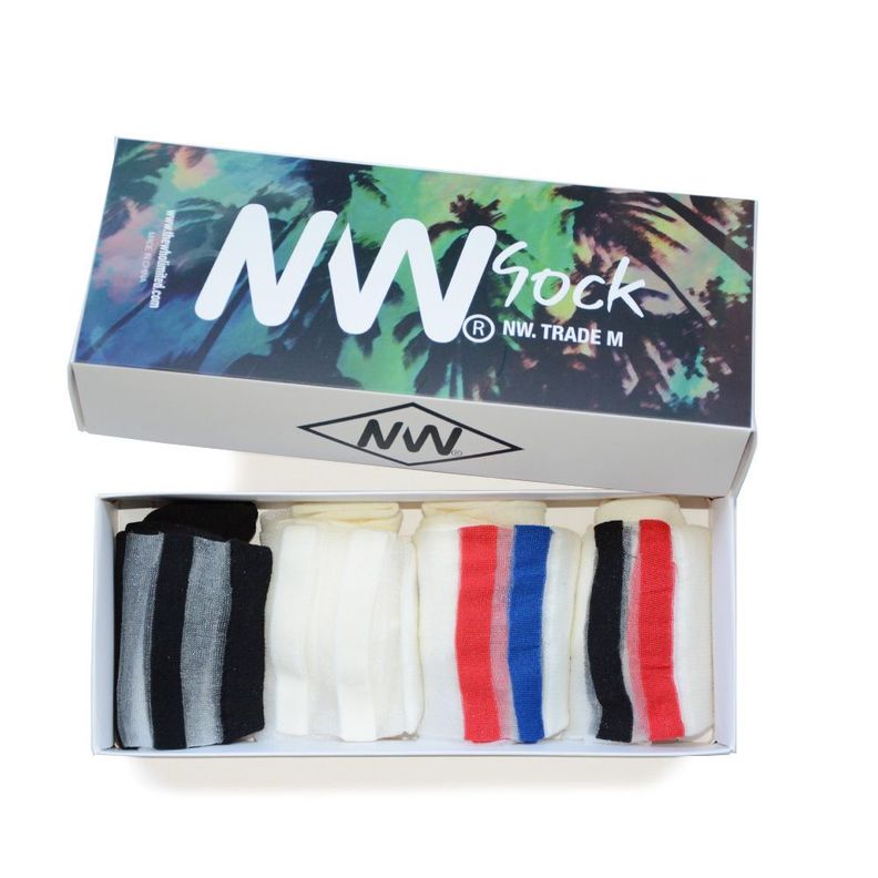 Calcetines con diseño,Transparentes,  NW, modelo crew, 4 pares-1