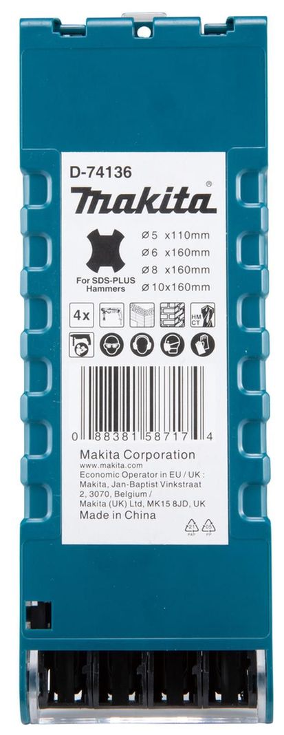 Set Brocas SDS-Plus 5, 6, 8, 10mm 4 Pzas - Makita-2
