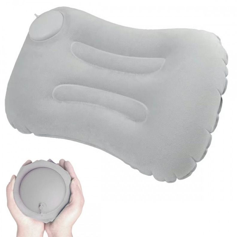 Almohada Inflable de Compresion Para Acampar Gris
