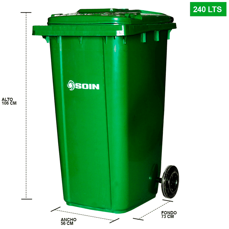  CONTENEDOR DE BASURA CON RUEDAS 240 L SOIN-1