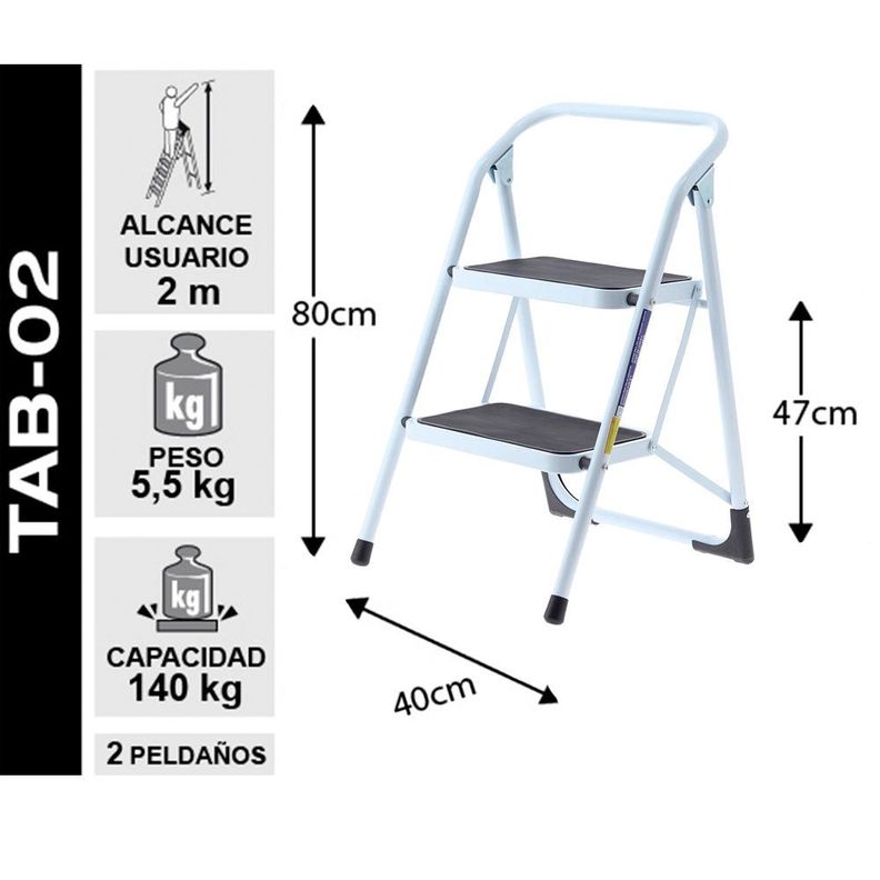 PISO ESCALERA PLEGABLE ACERO 2P-1