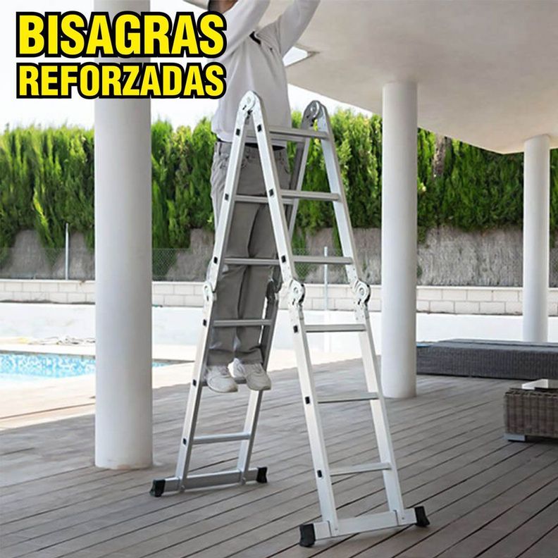 ESCALERA MULTIPROPOSITO ALUMINIO 12 PELDAÑOS 150 KG-4