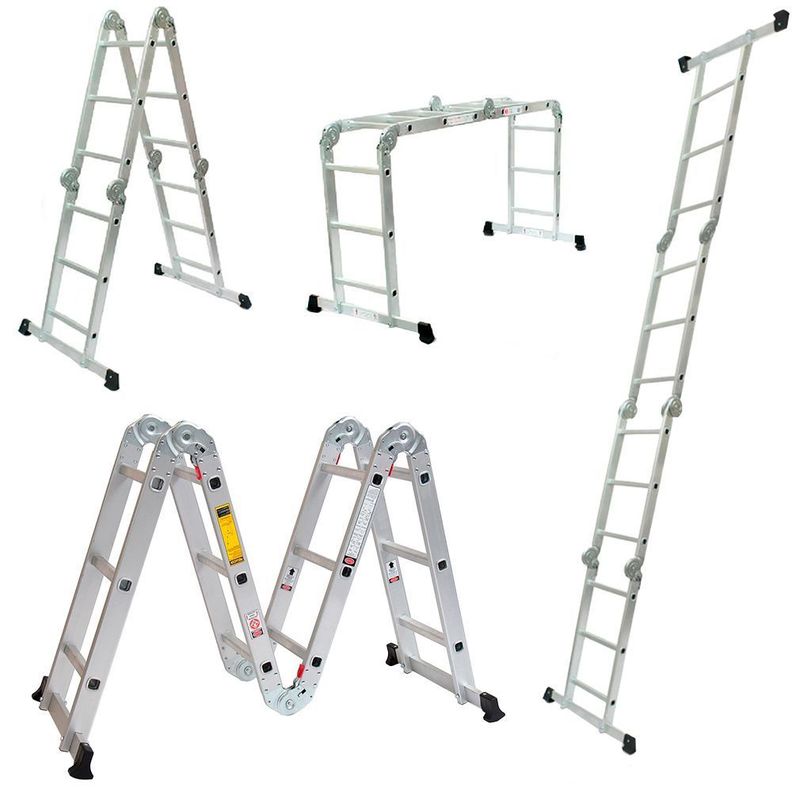 ESCALERA MULTIPROPOSITO ALUMINIO 12 PELDAÑOS 150 KG-1