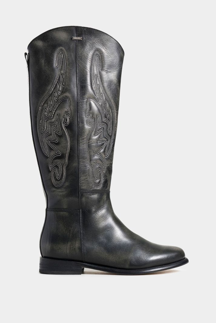 Vélez Botas Kalahari 2.0 Cuero Brush Off Mujer Cremalle Gris-0
