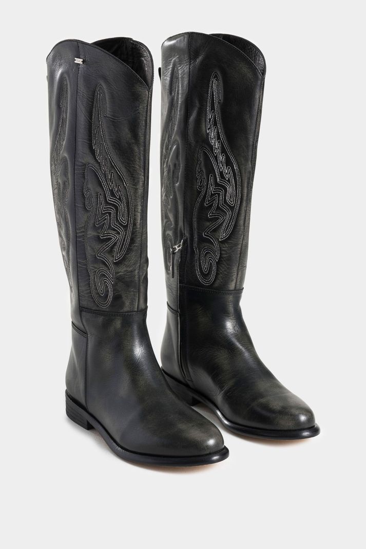 Vélez Botas Kalahari 2.0 Cuero Brush Off Mujer Cremalle Gris-1