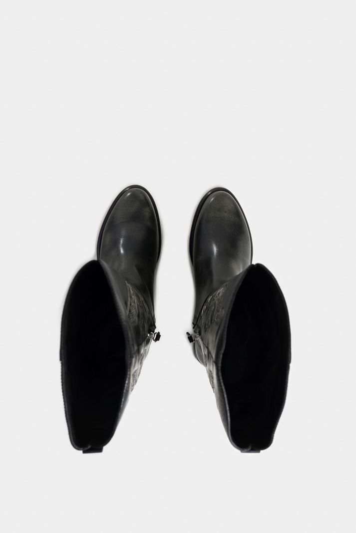 Vélez Botas Kalahari 2.0 Cuero Brush Off Mujer Cremalle Gris-3