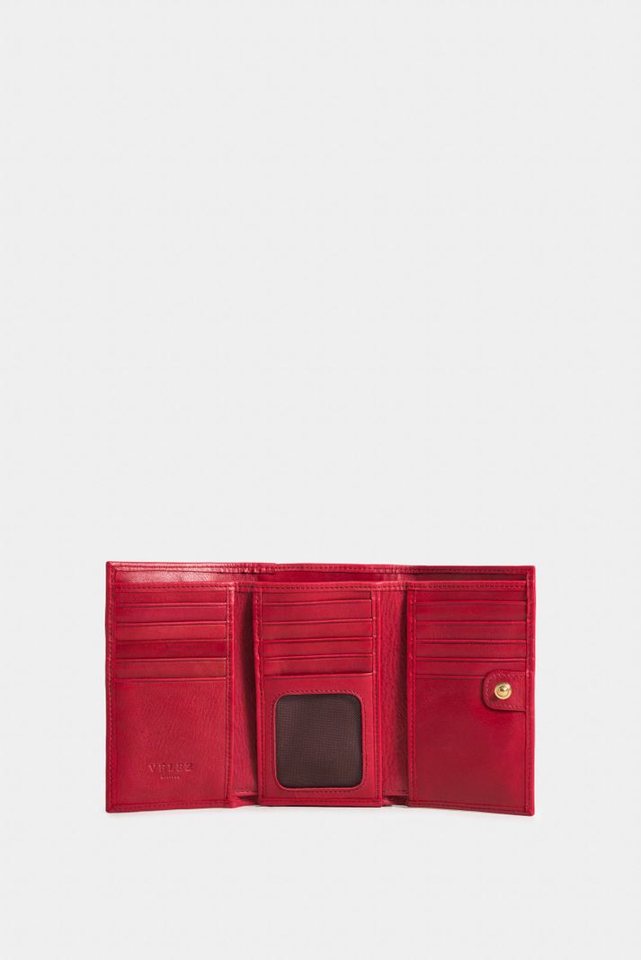Vélez Billetera PLegable 3.0 Cuero Mujer Amplia Cap Rojo-1