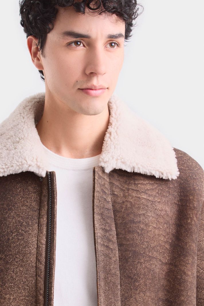 Vélez Long Coat De Cuero Para Hombre Cierre Interno Café-1