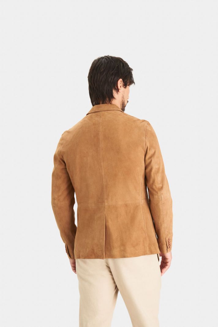 Vélez Blazer Niger De Gamuza Hombre Fit Semi Ajustado Miel-2