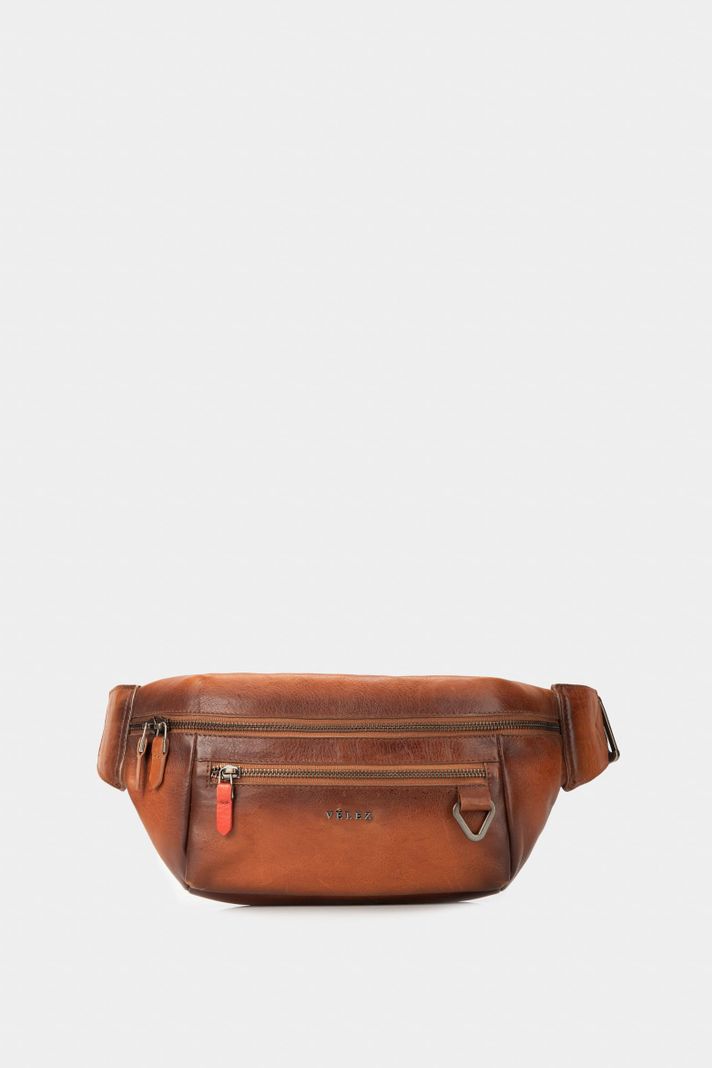 Vélez Riñonera Tivoli De Cuero Para Hombre Reata Nylon Miel-0