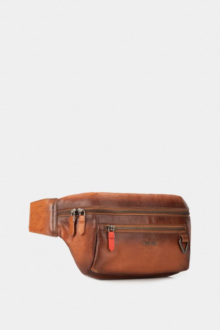 Vélez Riñonera Tivoli De Cuero Para Hombre Reata Nylon Miel-1