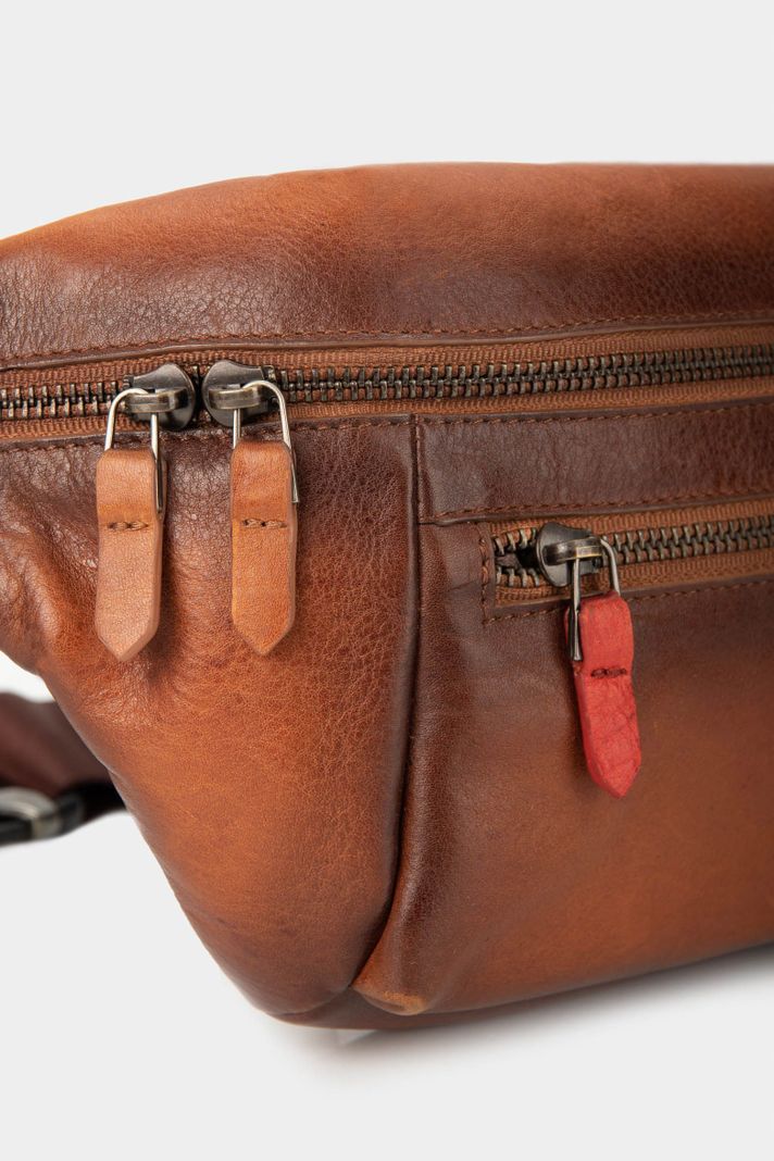 Vélez Riñonera Tivoli De Cuero Para Hombre Reata Nylon Miel-3