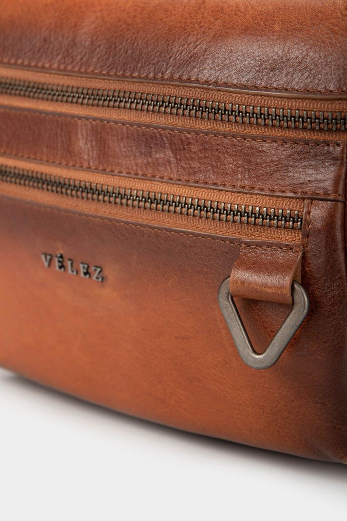 Vélez Riñonera Tivoli De Cuero Para Hombre Reata Nylon Miel-4