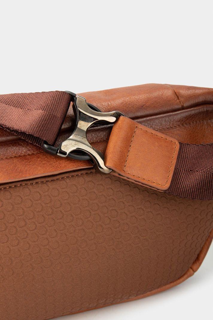 Vélez Riñonera Tivoli De Cuero Para Hombre Reata Nylon Miel-5