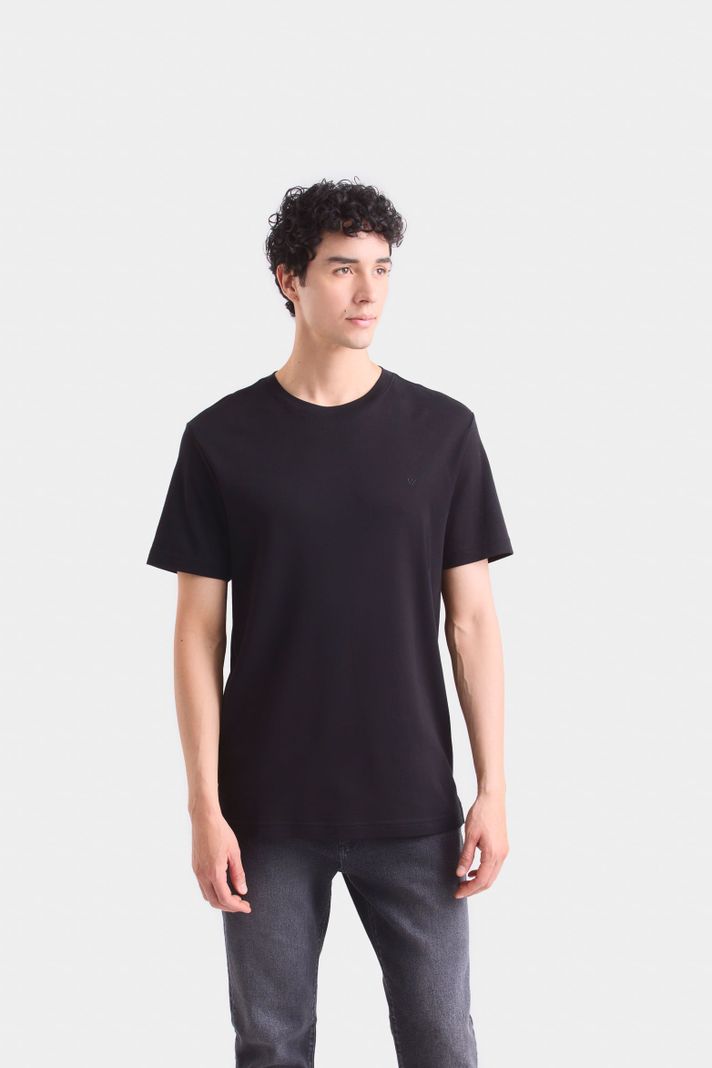 Vélez Polera Perú Cuello Redondo Hombre Basica Jersey Negro-0