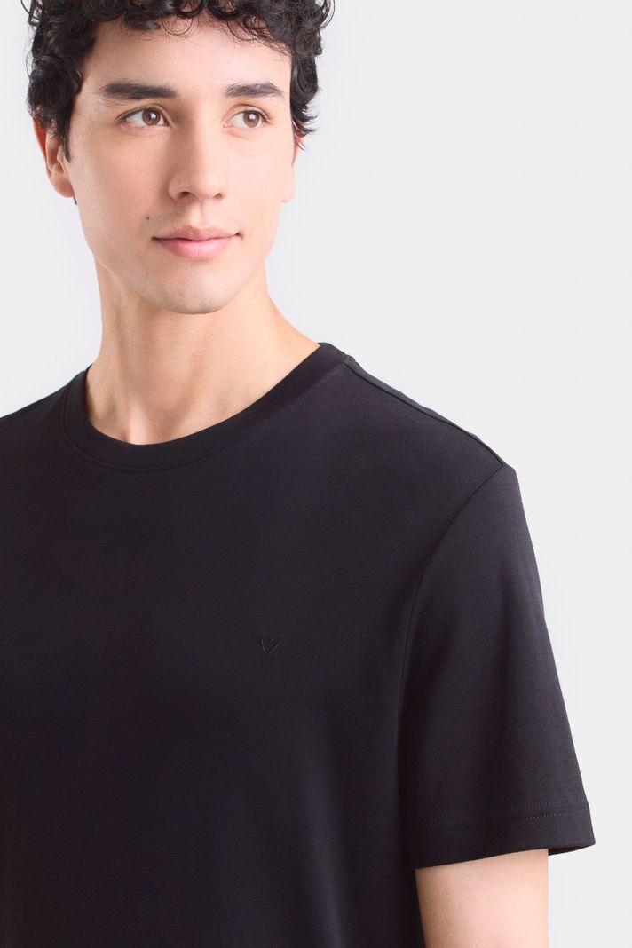 Vélez Polera Perú Cuello Redondo Hombre Basica Jersey Negro-1