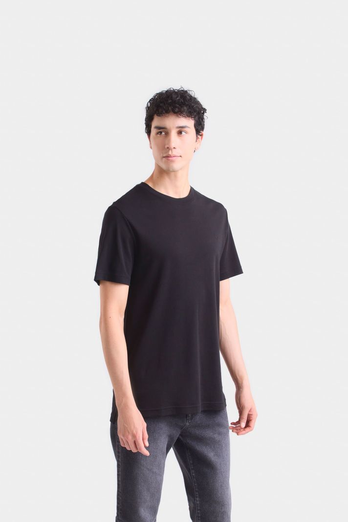 Vélez Polera Perú Cuello Redondo Hombre Basica Jersey Negro-2