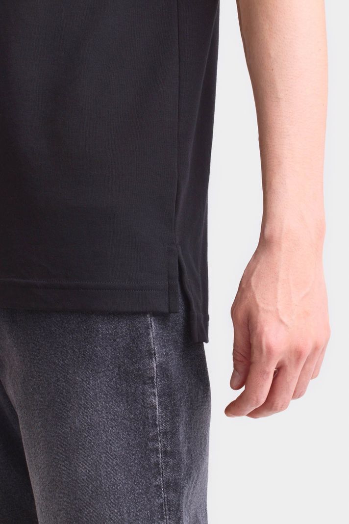 Vélez Polera Perú Cuello Redondo Hombre Basica Jersey Negro-3