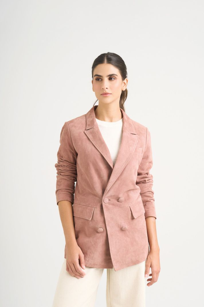 Vélez Blazer En Gamuza Ovina Para Mujer Zarzamora Mora-0