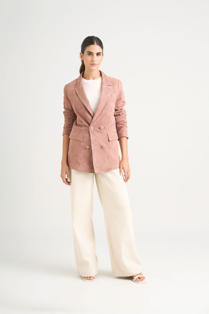 Vélez Blazer En Gamuza Ovina Para Mujer Zarzamora Mora-1