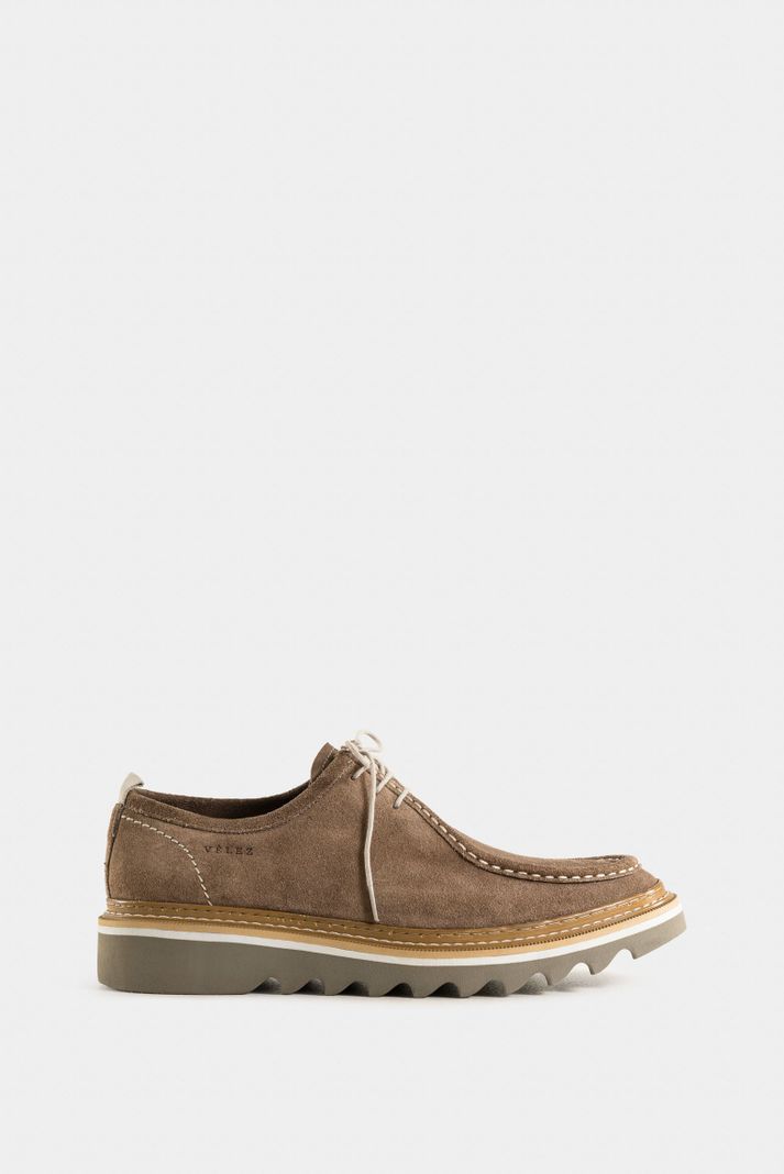 Vélez Zapatos Cordón Nova De Cuero Hombre Textura Gamuzada-0