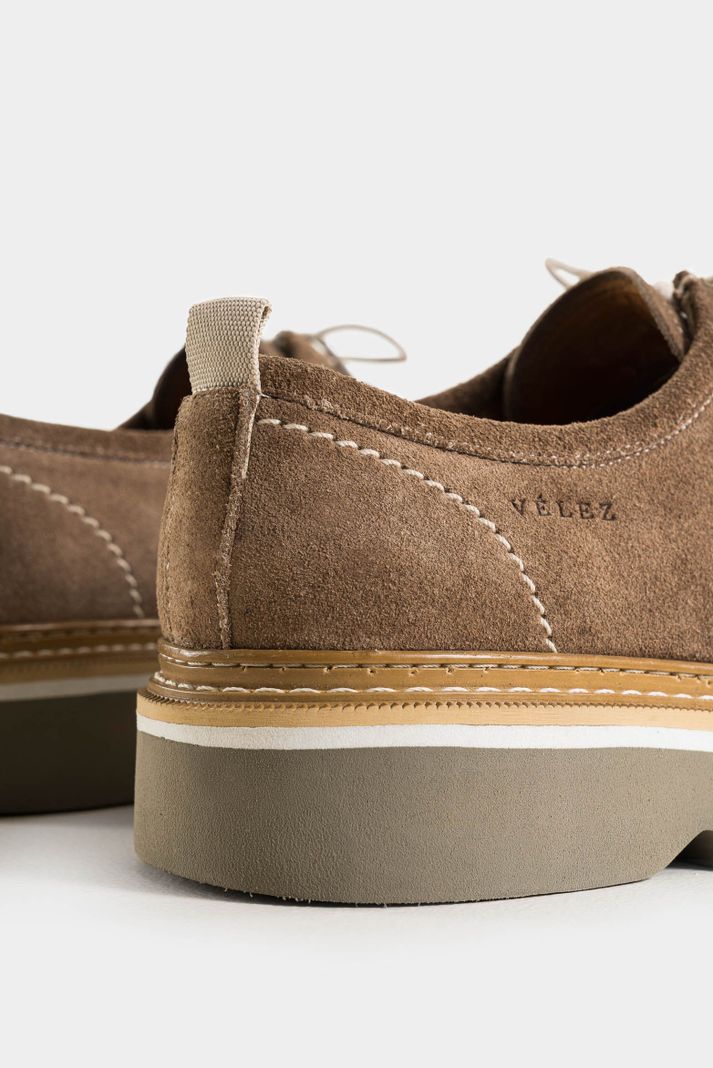 Vélez Zapatos Cordón Nova De Cuero Hombre Textura Gamuzada-4