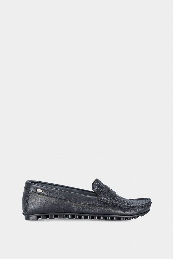Vélez Mocasines Denver Cuero Mujer Grabado Con Placa Negro-0