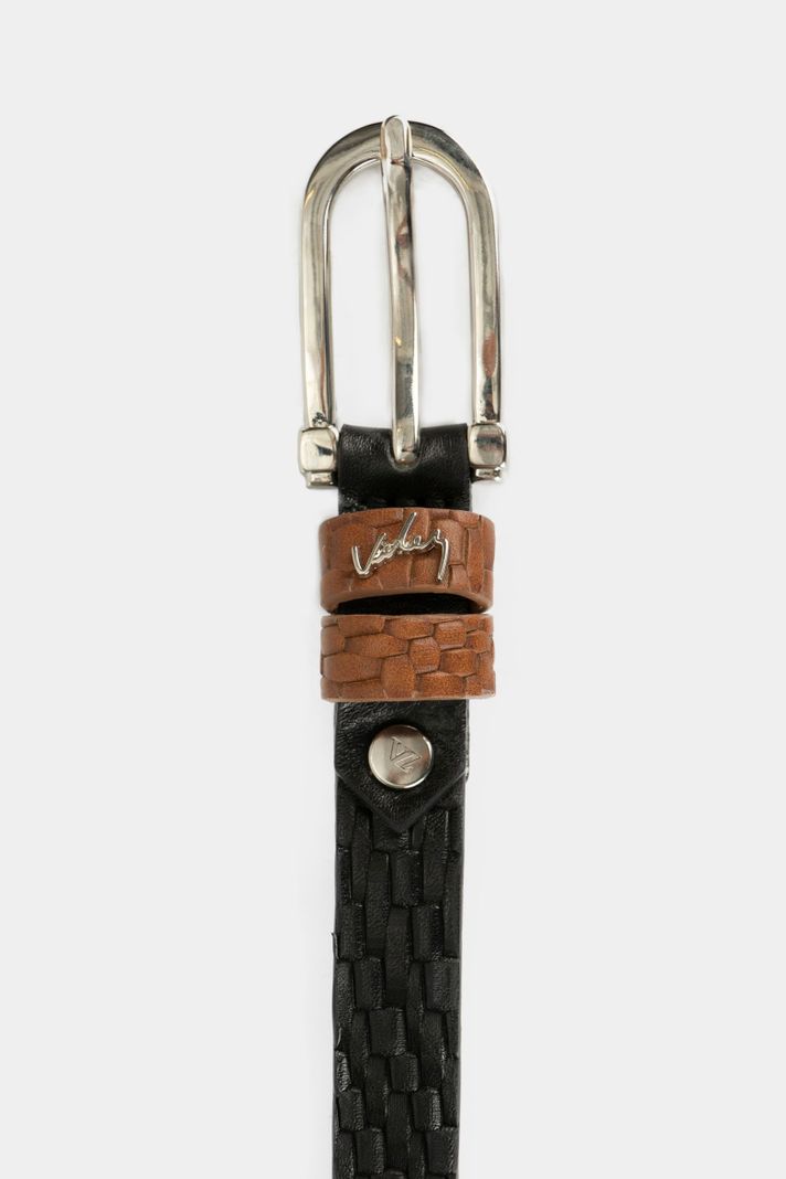 Vélez Cinturón Unifaz Mora De Cuero Para Mujer Placa Negro-2