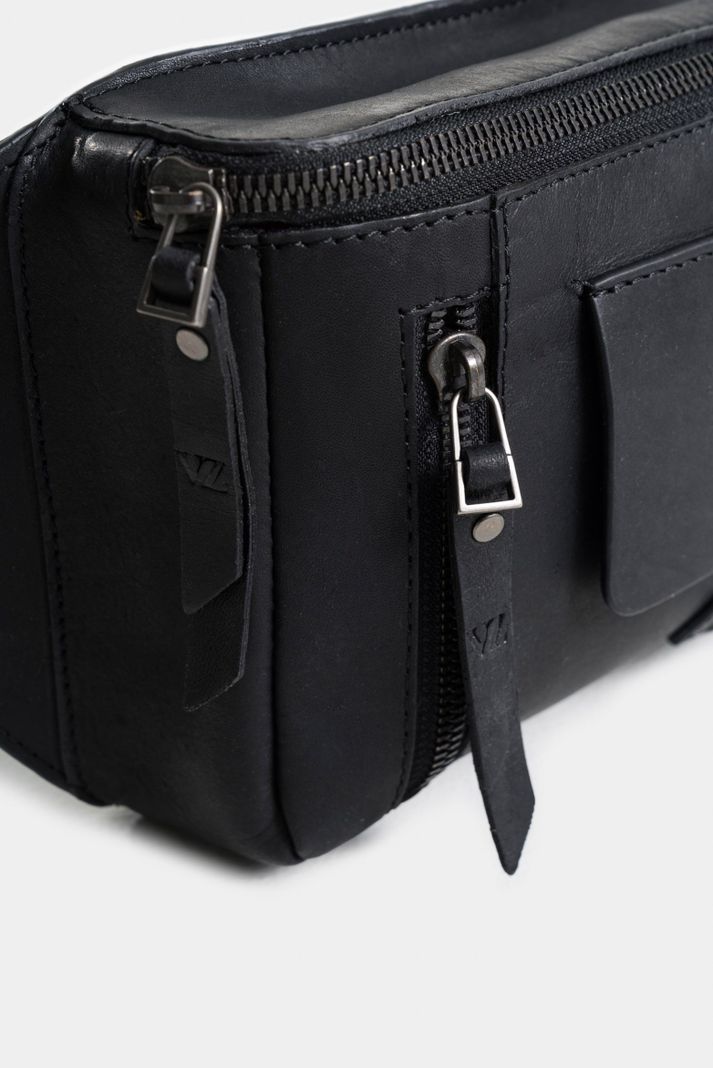 Vélez Riñonera Casual TacubaDe Cuero Vintage Negro-3