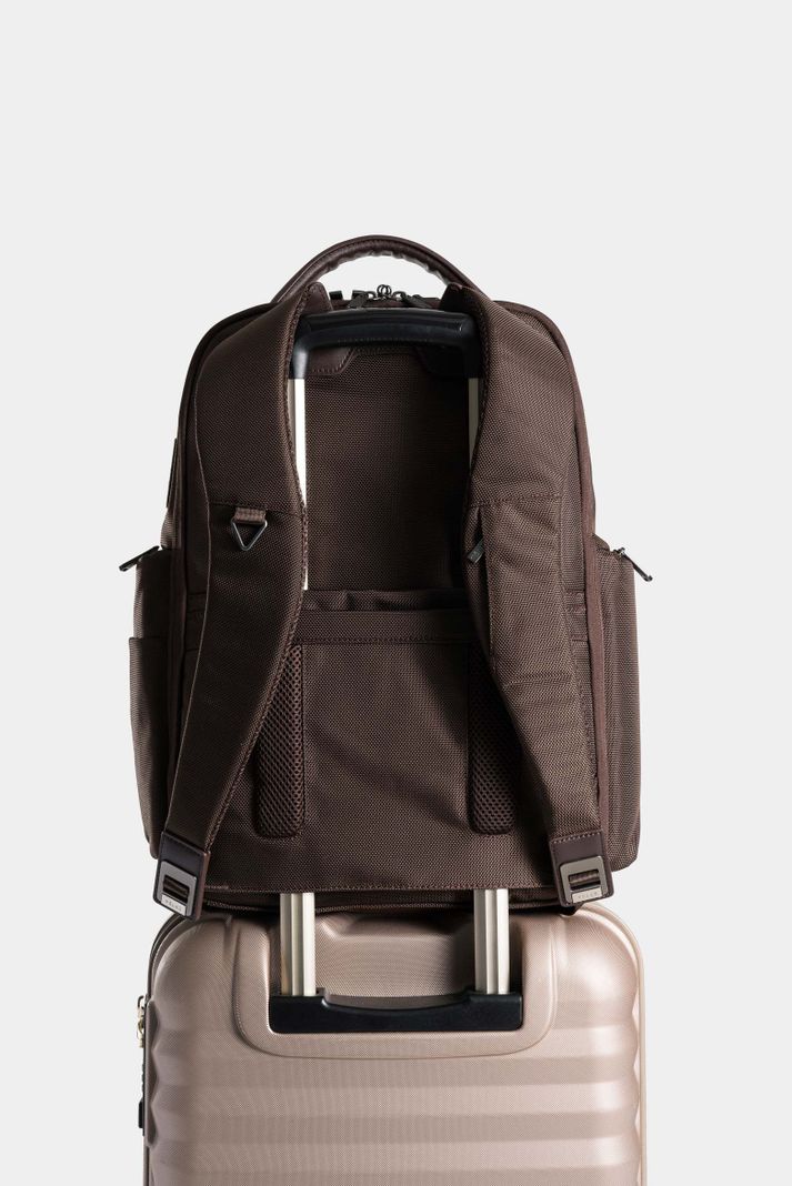 Vélez Morral Security De Lona Hombre Detalles En Cuero Café-2