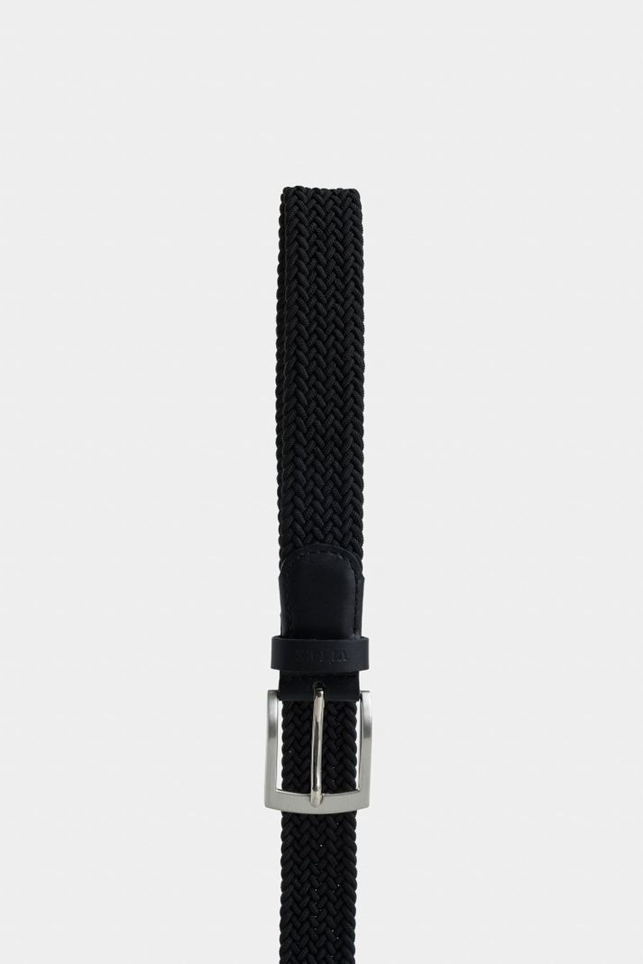 Vélez Cinturón Unifaz Cordón Cuero Para Hombre Trenza Negro-1