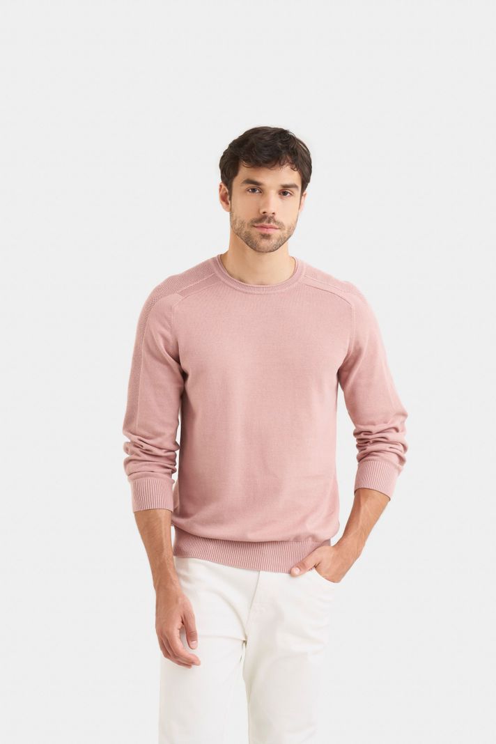 Vélez Sweater Tejido En Algodón Hombre Manga Ranglan Rosado-0