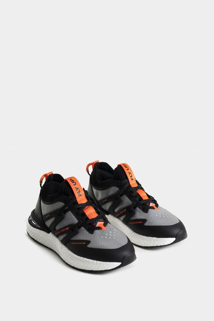 Vélez Tenis Fly Up Retro Para Mujer Textil Tecnológico Negro-1