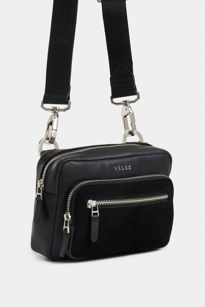 Vélez Manos Libres Bright Cuero Para Hombre Gamuzado Negro-1